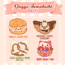 Load image into Gallery viewer, Doggo Tomodachi Bakery Glitter Sticker Pack (Pastries)