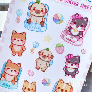 Doggo Tomodachi: Plushies Sticker Sheet