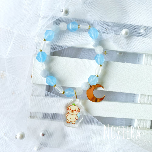 Crystal Beaded Bracelet : Ocean Blue (Small Size)