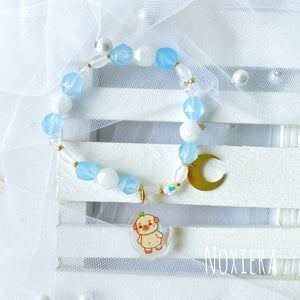 Crystal Beaded Bracelet : Ocean Blue (Medium Size)