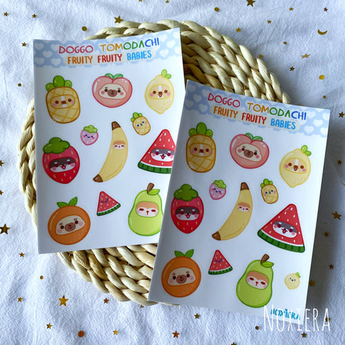 Doggo Tomodachi: Fruity Fruity Babies Sticker Sheet